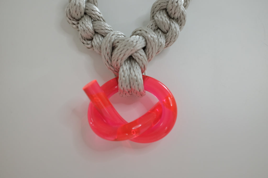 Capraia Silver and Neon Pink Necklace
