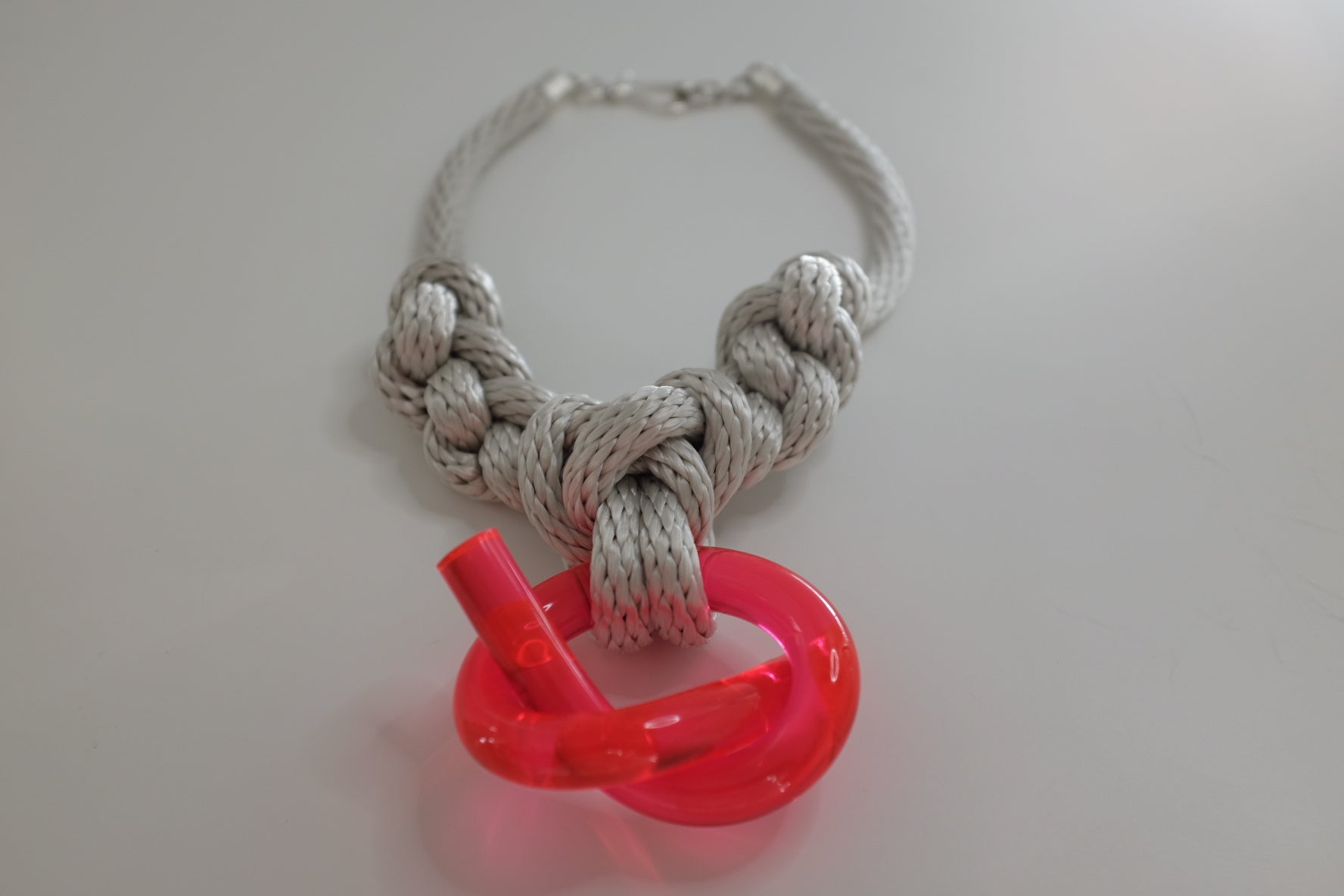 Capraia Silver and Neon Pink Necklace