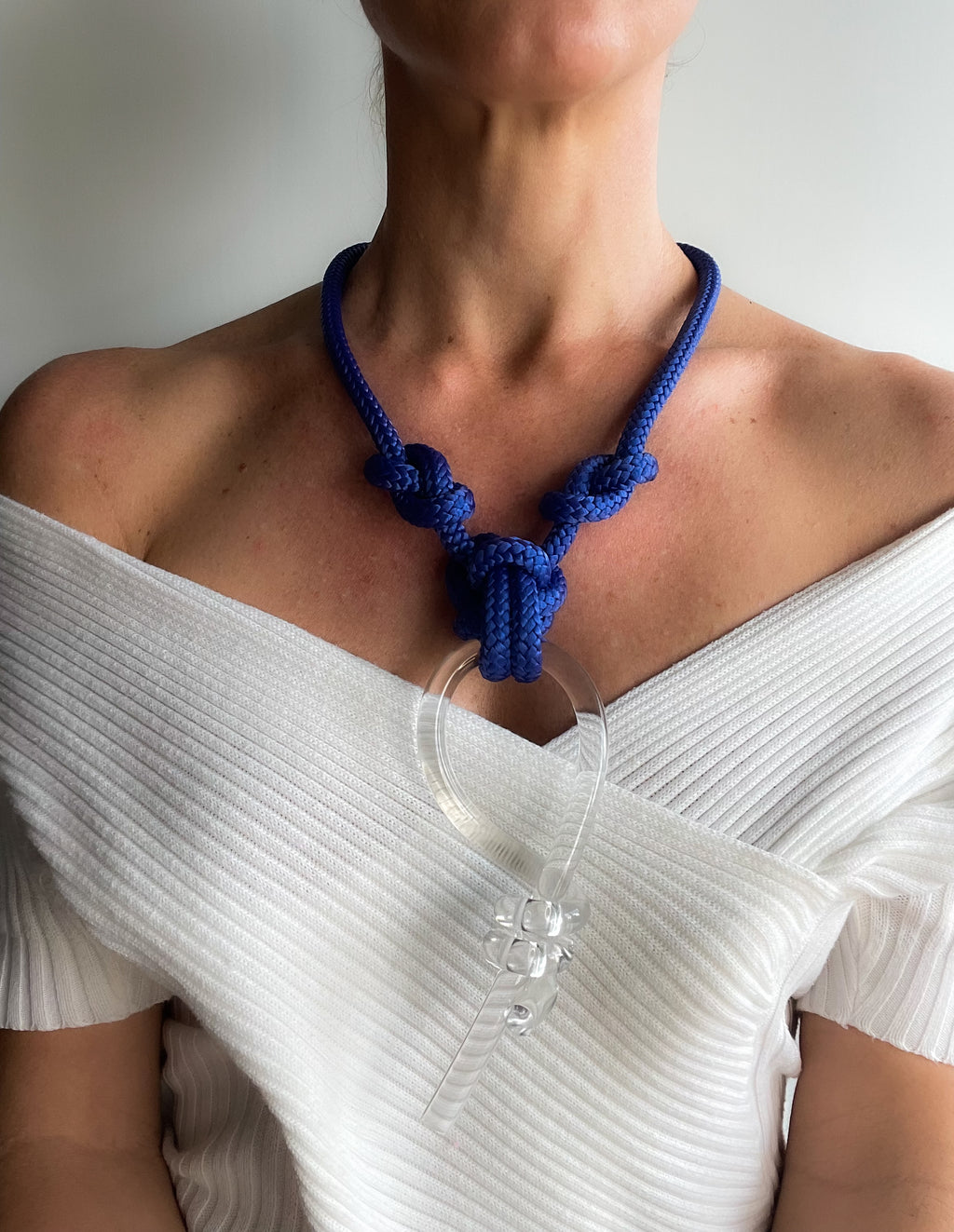 Bowline Clear Blue Necklace