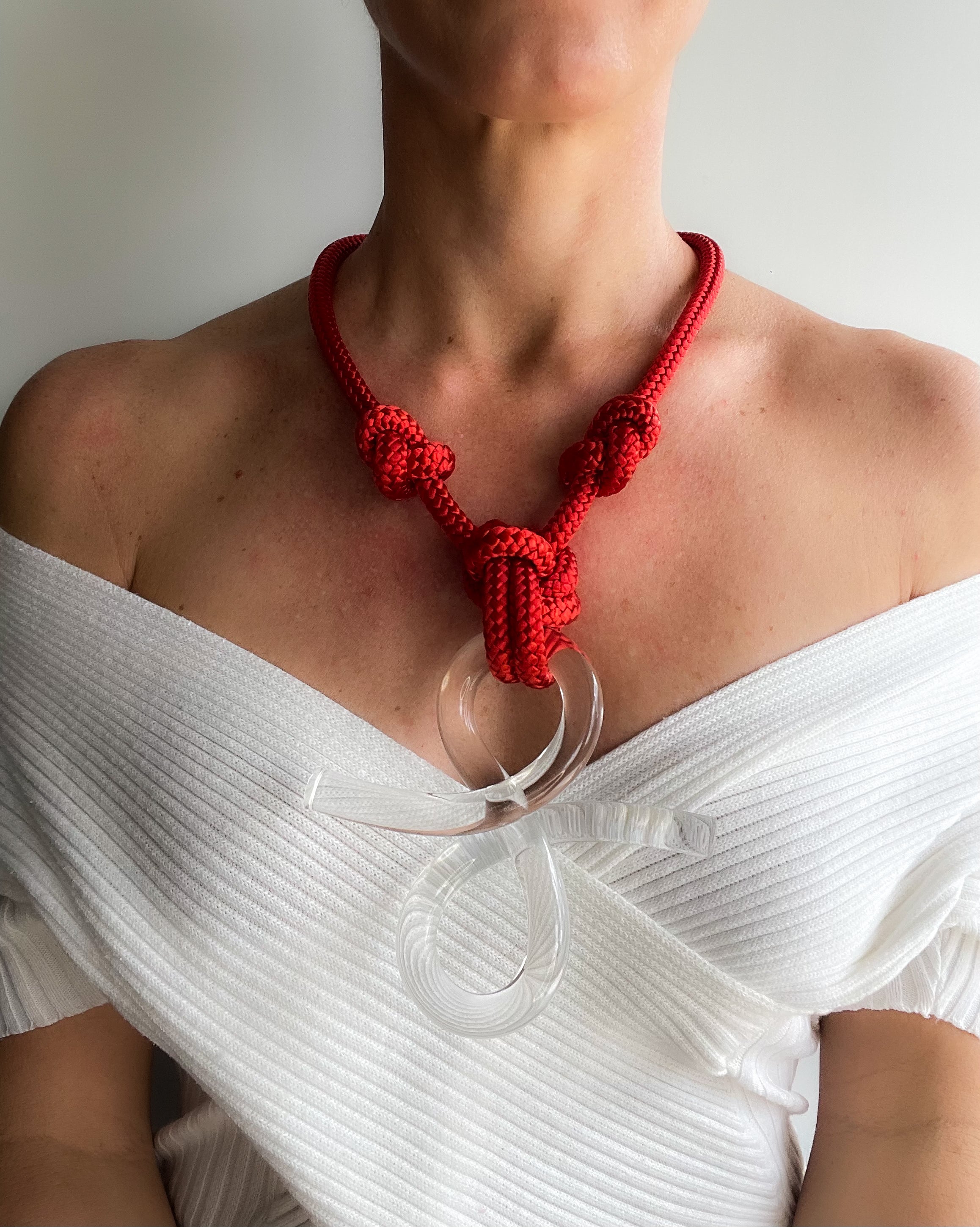 Ora Peler Clear Red Necklace
